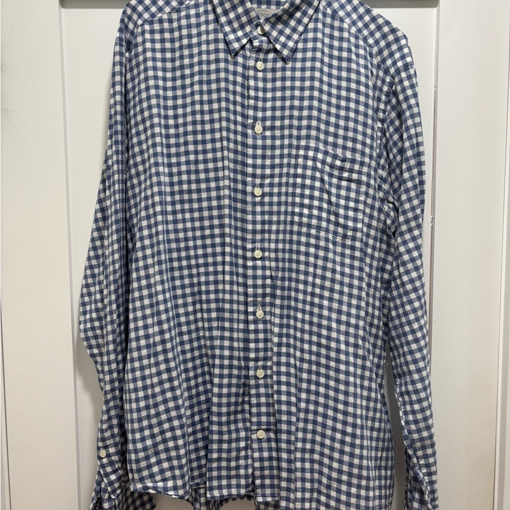 Eton Navy and White Checkered Men's Shirt